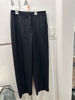 Wilfred Black Pinstripe Trousers - Straight Leg
